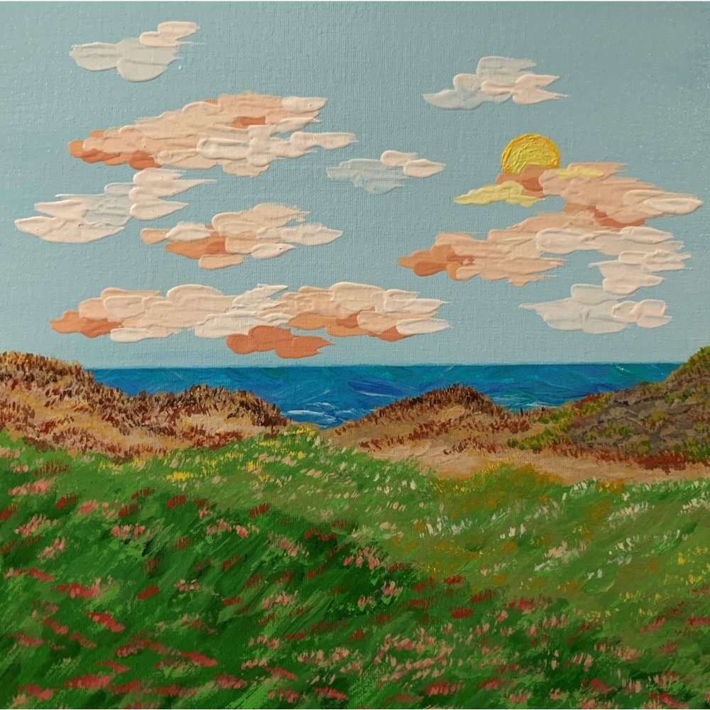Sunset by the Seaside Acrylic Painting 12 x 12